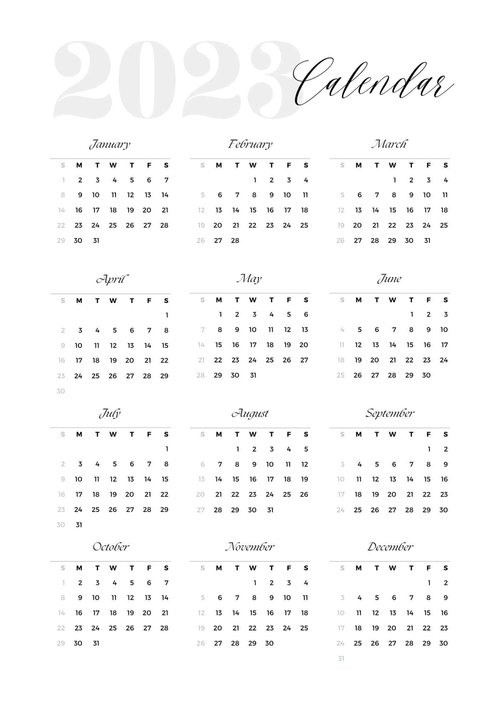 Free 2023 Printable Calendars - Lemon and Kiwi Designs