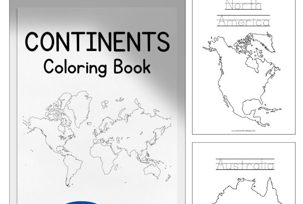 Printable Continents Coloring Book