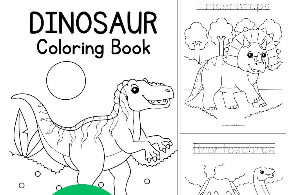 Printable Dinosaur Coloring Book (29 Dinosaur Coloring Pages)