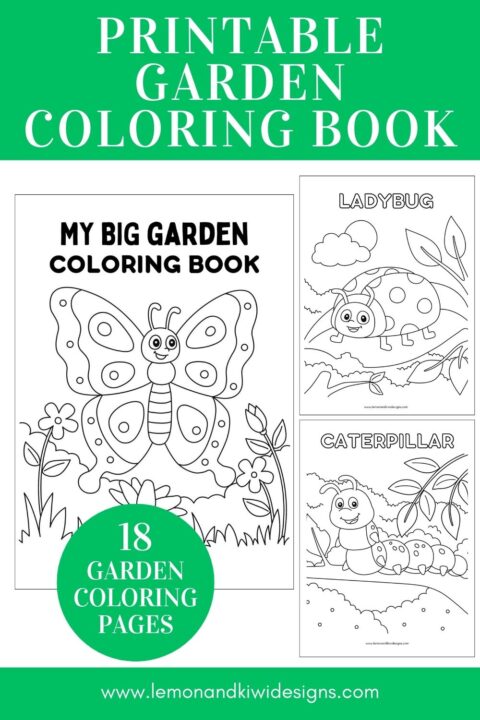 Printable Garden Coloring Book - Lemon and Kiwi Designs