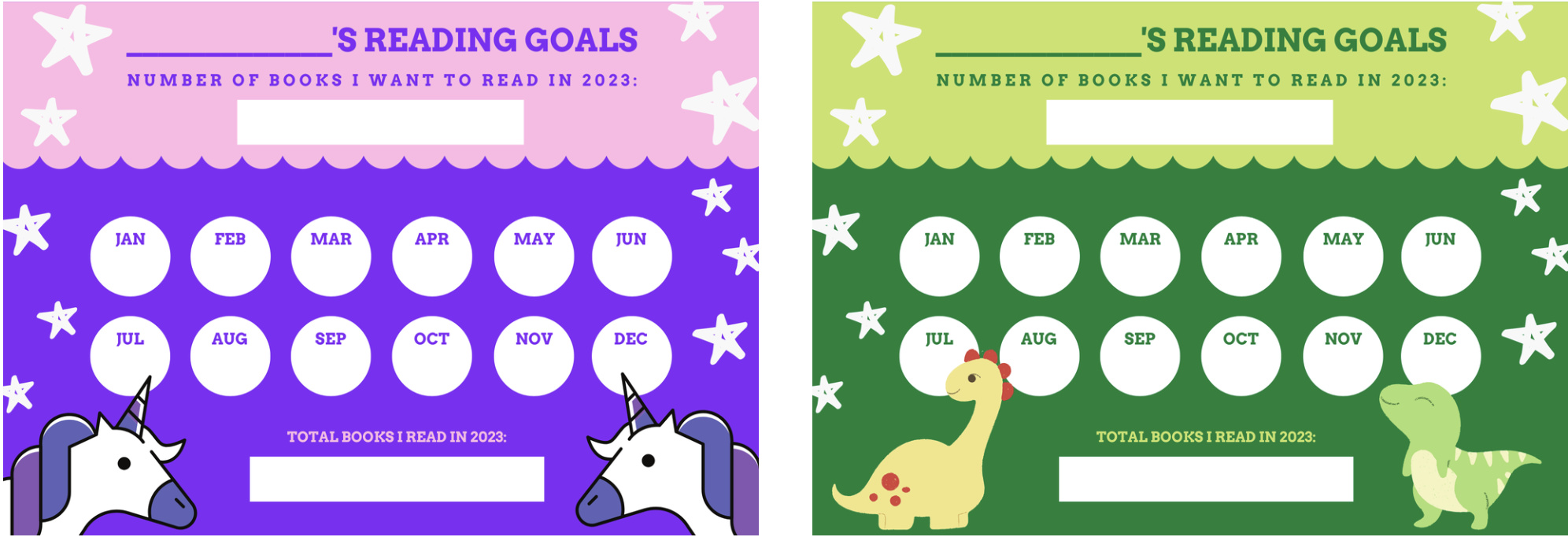 Free Printable Kids Reading Goals Tracker
