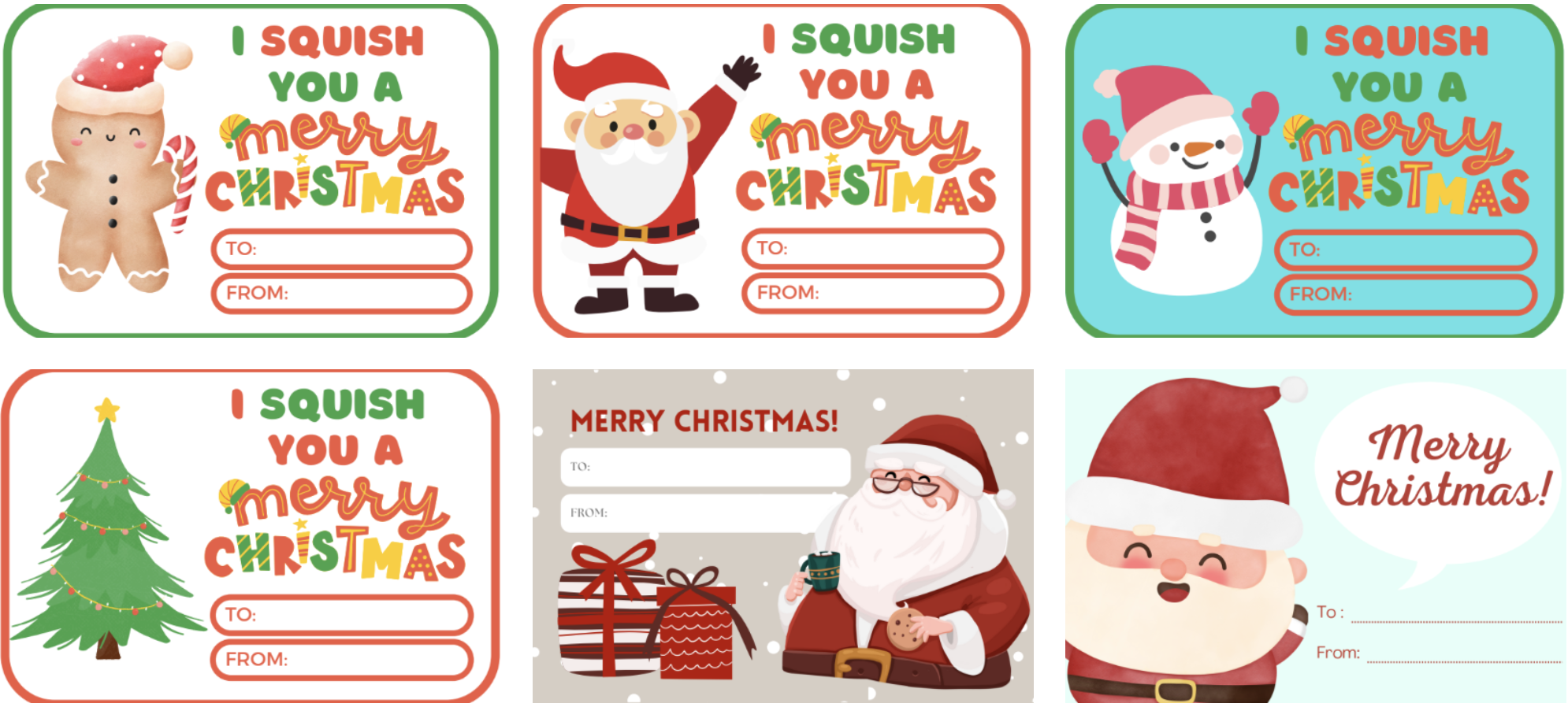 Free Printable Christmas Gift Tags for Christmas Squishies