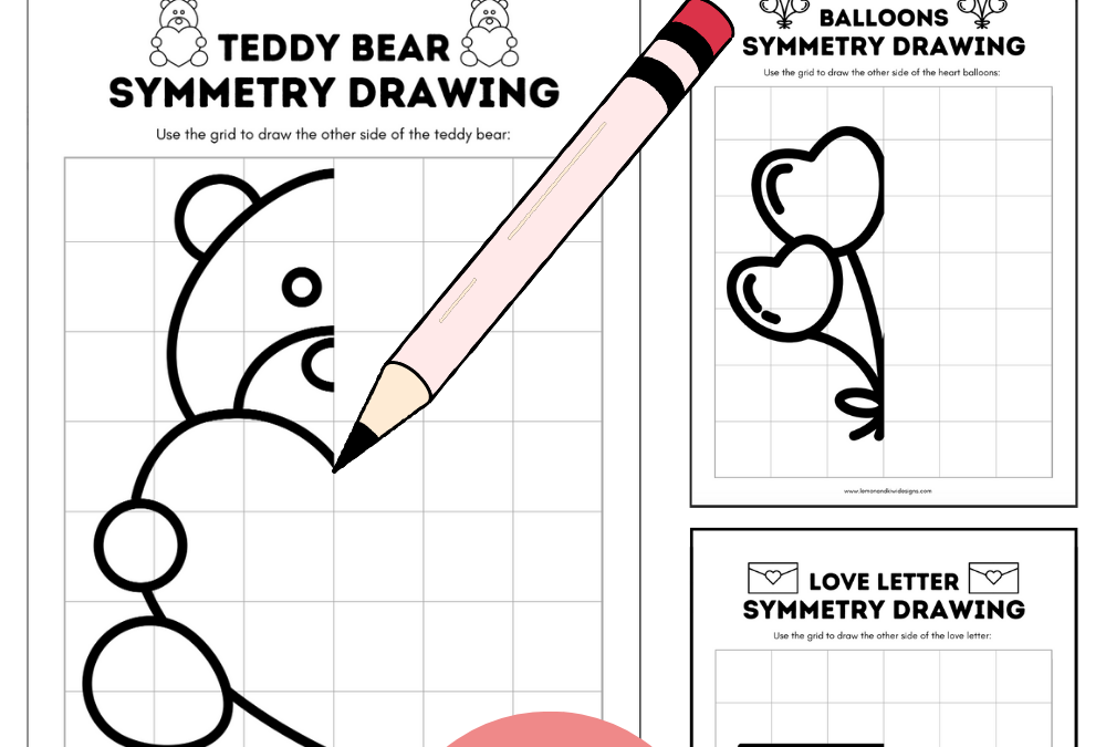 Printable Valentine’s Day Symmetry Worksheets